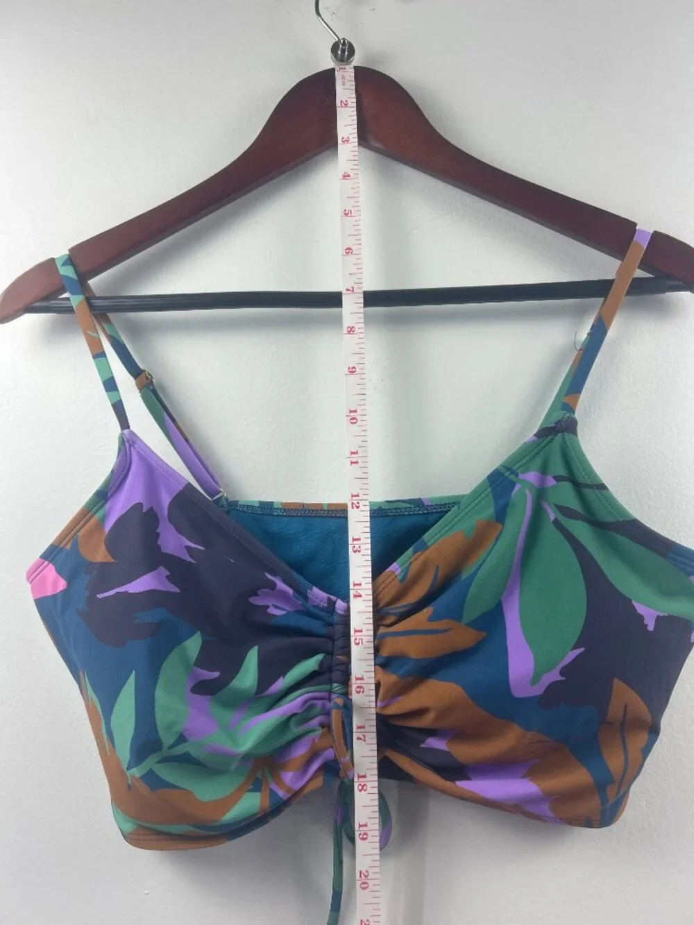 Shade & Shore Tropical Print Swimsuit Top XL